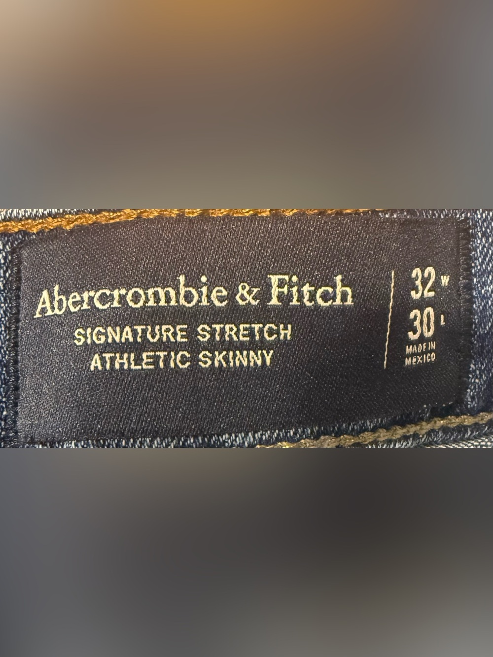 NWOT - Abercrombie & Fitch Men's Blue Athletic Skinny Jeans - Picture 3 of 4